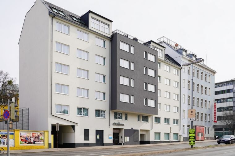 Fassade unseres Wohnen auf Zeit in Wien