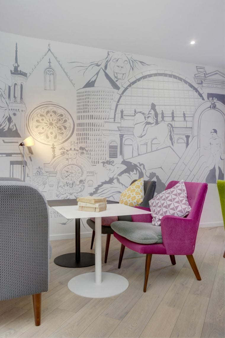 Salón de nuestro apart hotel en Lyon 3