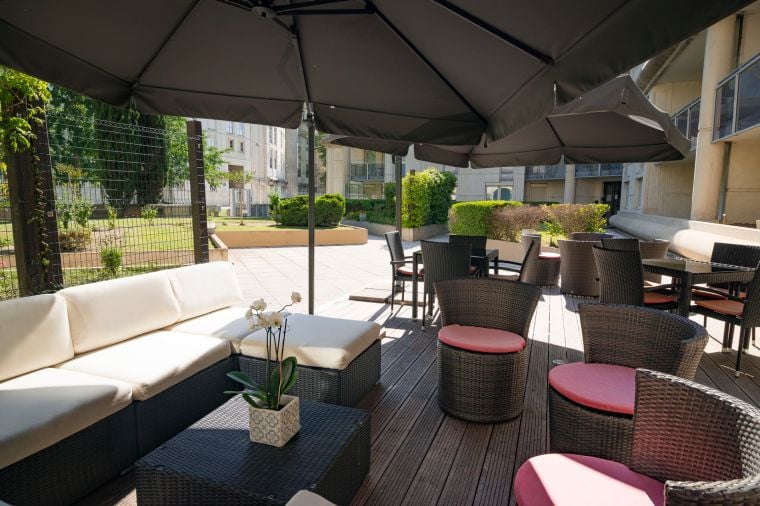 Terrasse unseres Wohnen auf Zeit in Montpellier