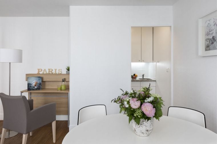 Dining area and office of a 1-Bedroom Apartment, apart hotel Paris 11