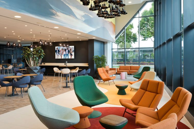 Lounge area of our apart hotel in Strasbourg