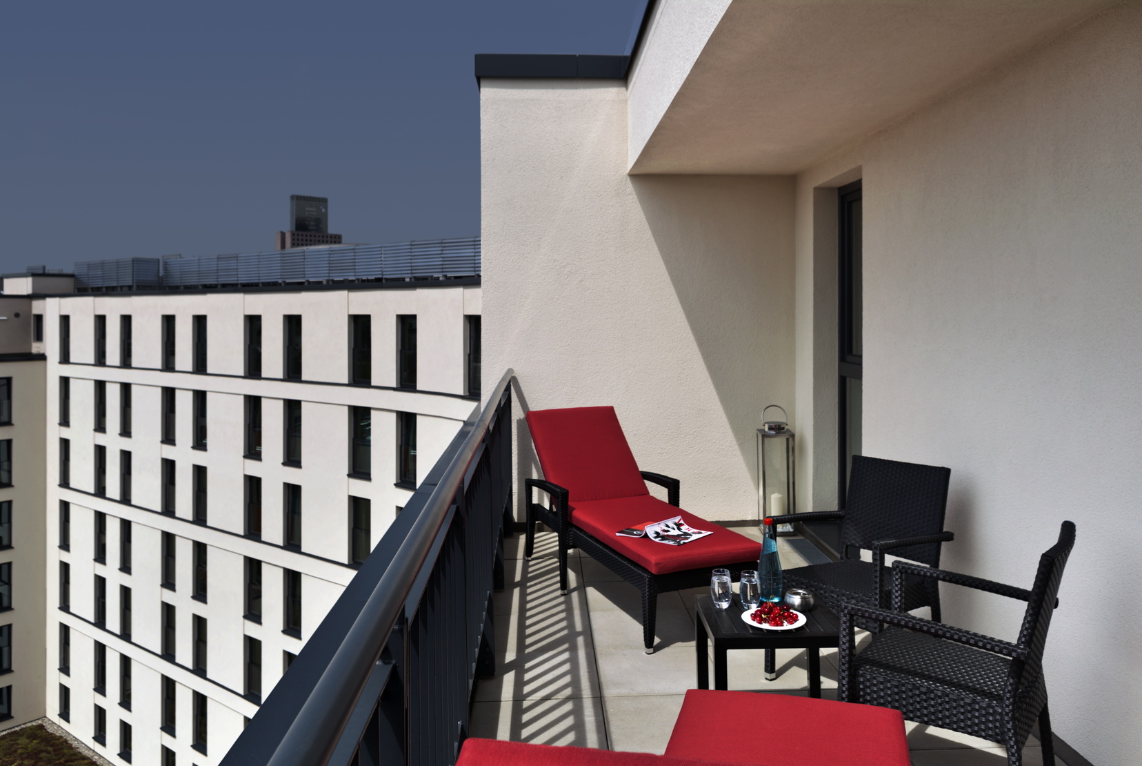 Balcony of a Studio Deluxe, subject to availability, apart hotel Frankfurt