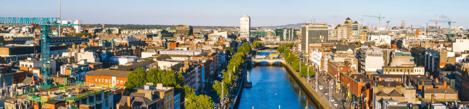 Aerial view of Dublin in Ireland