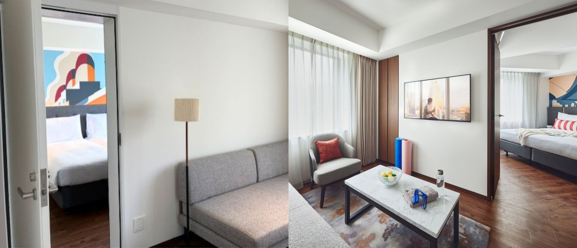 Stay Connected with Living Room 3 Beds​