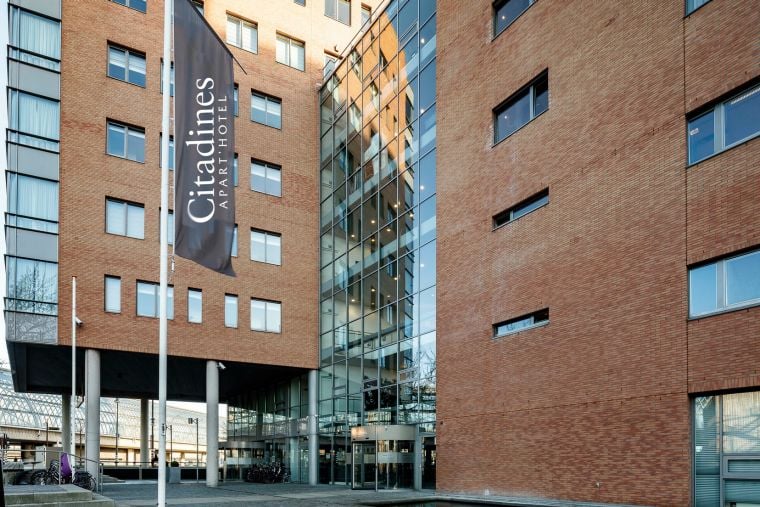 Front of our apart hotel in Amsterdam