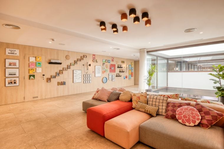 Sala de estar de nuestro apart hotel en Barcelona