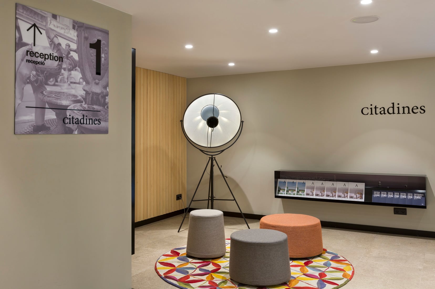 Sala de estar de nuestro apart hotel en Barcelona