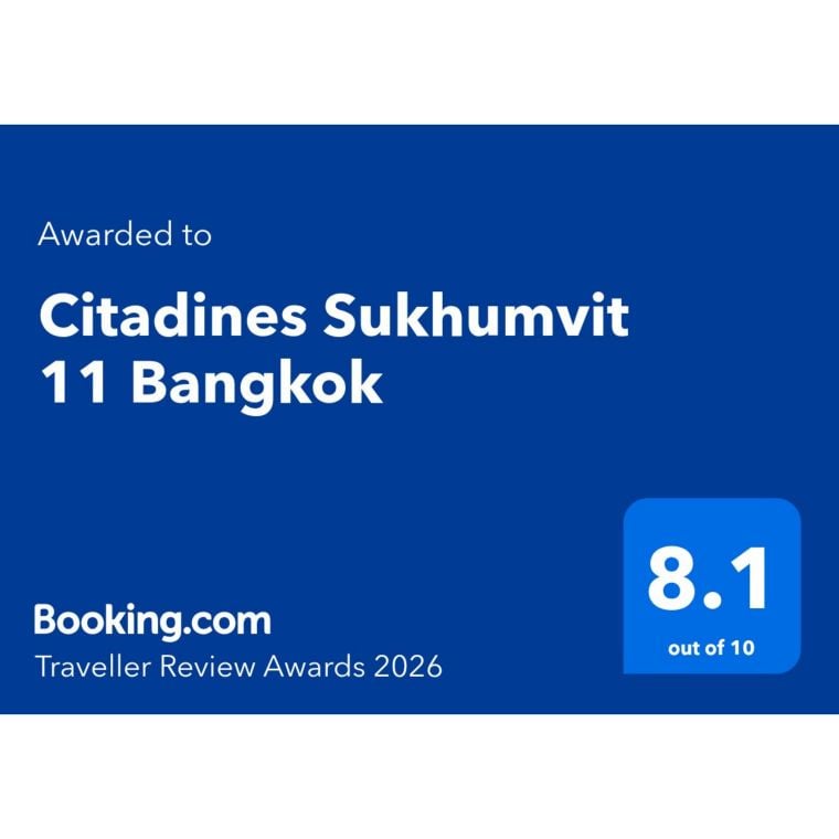 <strong>Traveller Review Awards 2026</strong></br>Citadines Sukhumvit 11 Bangkok has been awarded the <strong>Traveller Review Awards</strong> 2026 on Booking.com