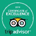 <strong>2019年TripAdvisorエクセレンス認証</strong></br>2019年TripAdvisorエクセレンス認証