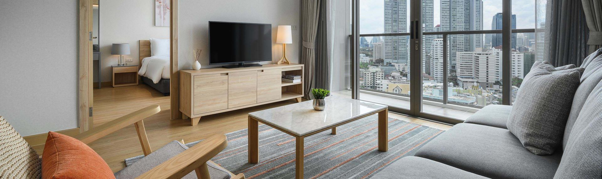 Oakwood Suites Bangkok ห้องเอ็กเซ็กคิวทีฟอพาร์ทเมนท์ 1 ห้องนอน แบนเนอร์ เดสก์ทอป