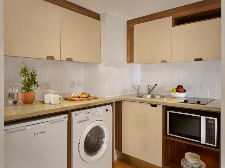 Fully equipped kitchen of a 1-Bedroom Apartment, apart hotel London