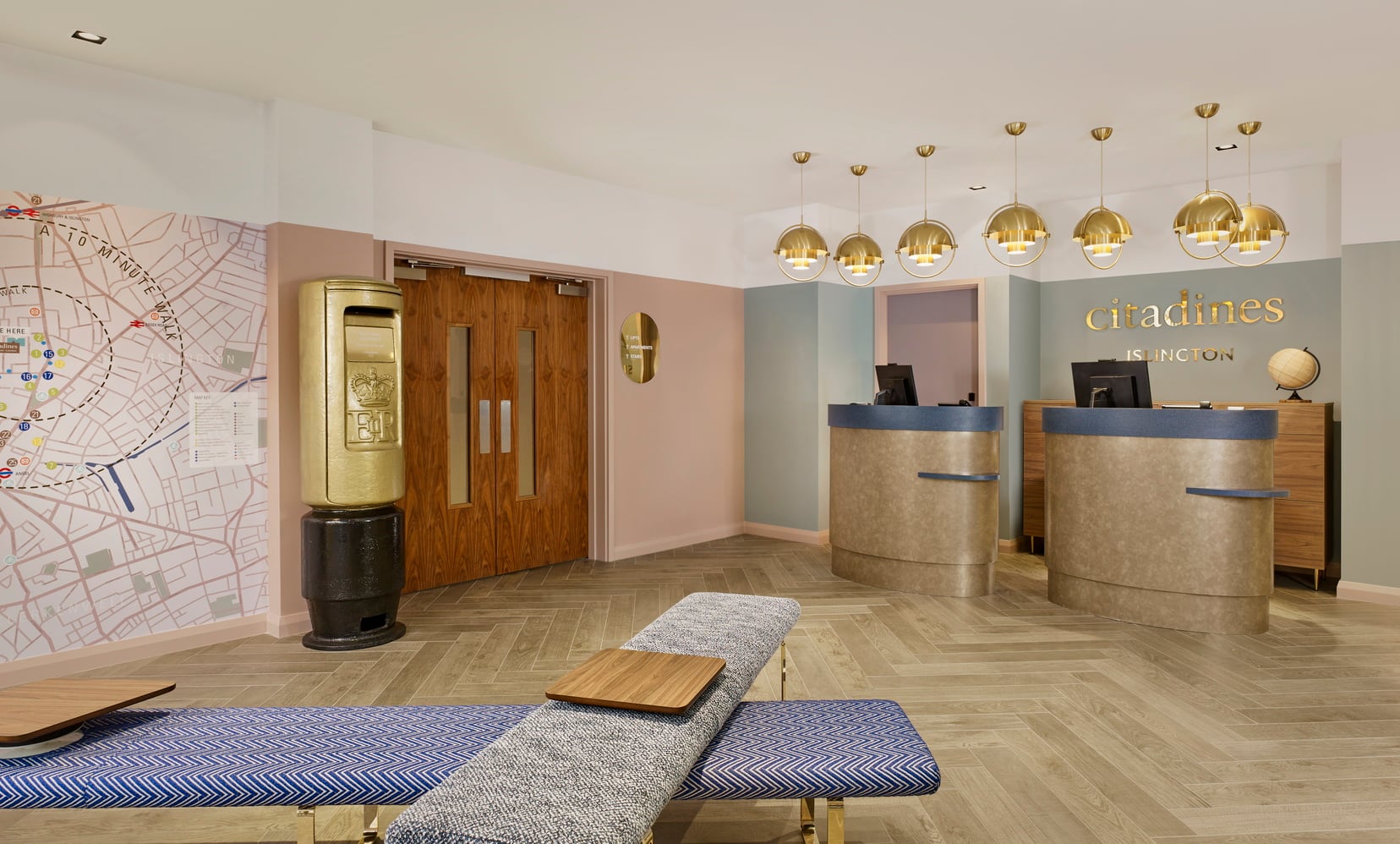 Recepción abierta las 24 horas del día de nuestro apart hotel en Londres