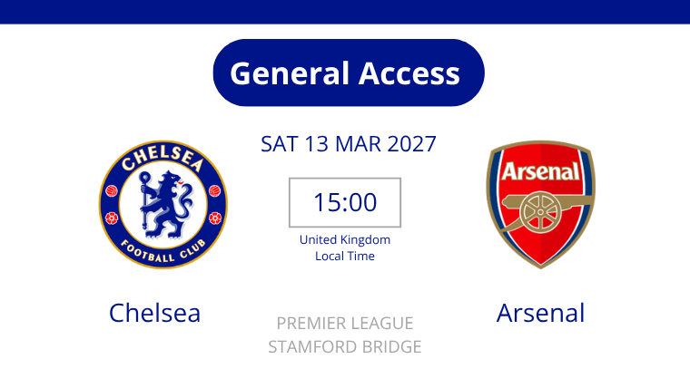 ASR Stay & Match for 2: Chelsea vs Arsenal (13 Mar 2027)