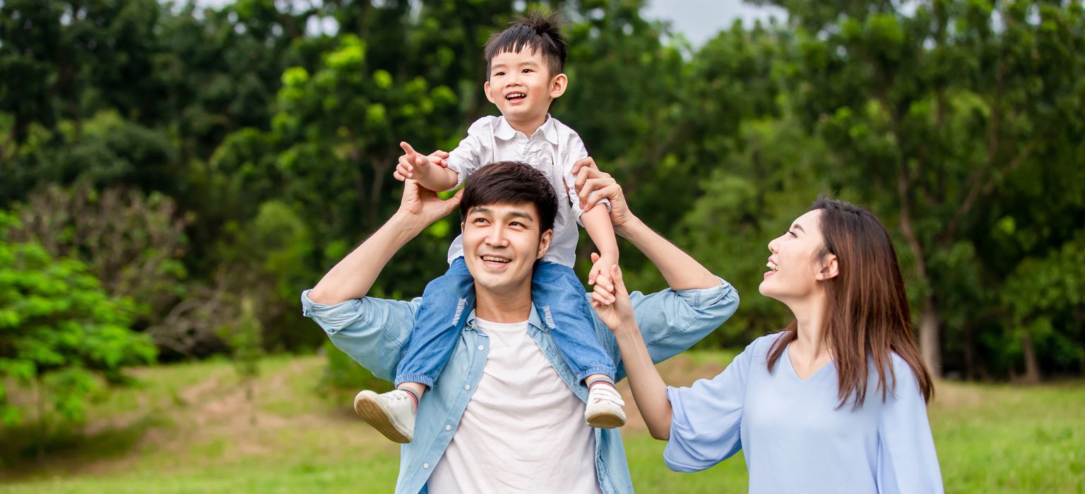 Family in a park