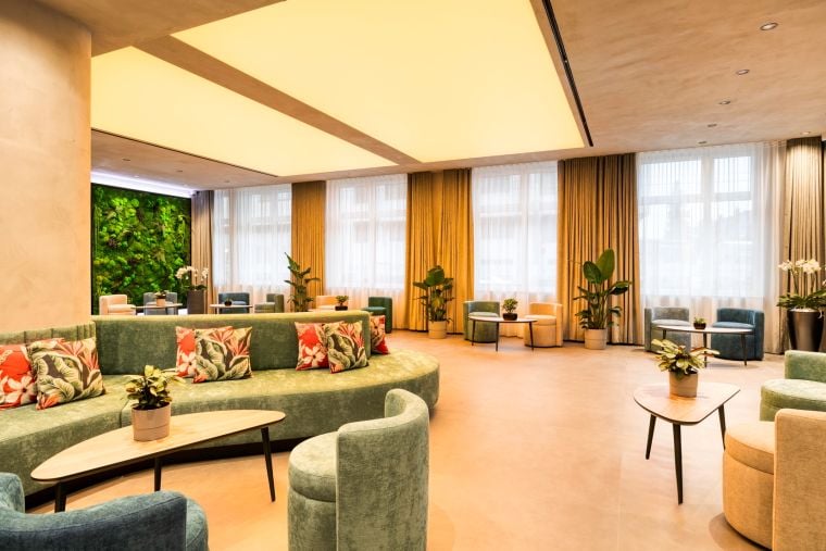 Reception and its lounge area